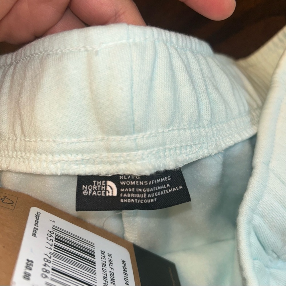 THE NORTH FACE Half Dome Fleece Womens Shorts Skylight Blue/TNF White Sz XL New - Picture 3 of 7